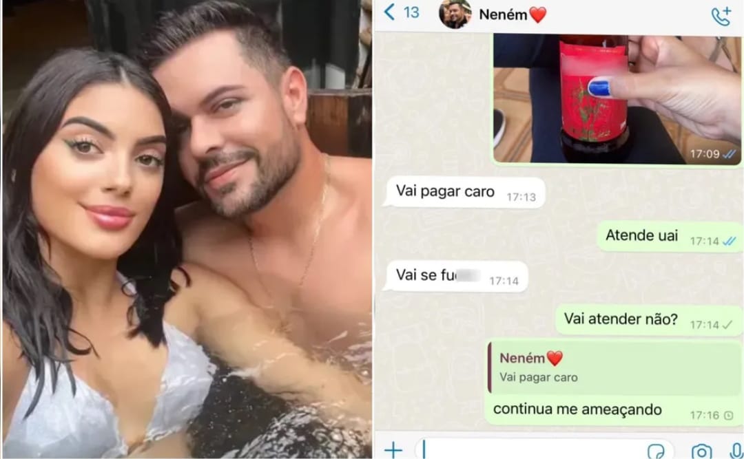 Jovem agredida recebeu mensagens de ameaças do namorado suspeito de agredi-la por ela beber cerveja; ‘Vai pagar caro’