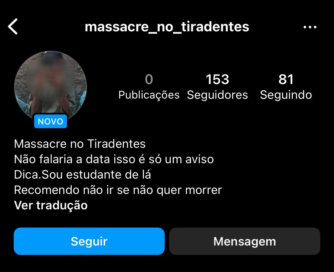 Adolescente é apreendido por criar perfil em Instagram anunciando massacre em escola de Aparecida de Goiânia