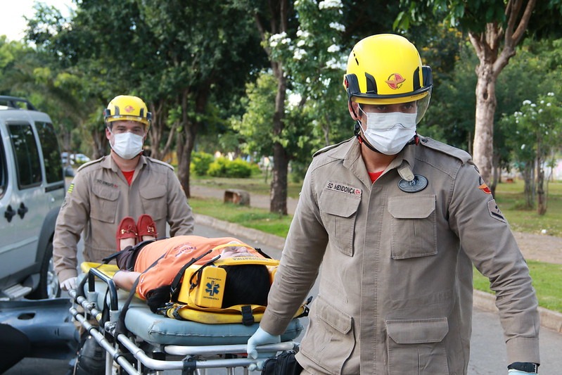 Corpo de Bombeiros de Goiás participa de simulado de catástrofe no HUGOL nesta segunda-feira (15)