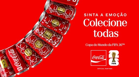 Coca-Cola lança segunda fase de sua campanha para a Copa do Mundo da FIFA 26™ com filme narrado por Galvão Bueno e latas colecionáveis Coca-Cola lança segunda fase de sua campanha para a Copa do Mundo da FIFA 26™ com filme narrado por Galvão Bueno e latas colecionáveis