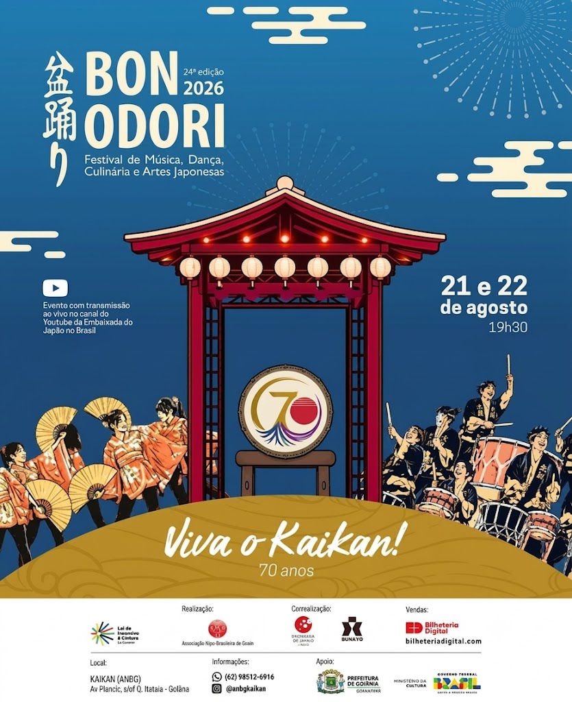 Iniciada as vendas para a “24ª Edição do Bon Odori – Edição Especial em comemoração aos 70 anos da ANBG – Tema: “Viva o Kaikan!